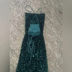 Lucy in the Sky | Dresses | Dark Green Sequin Lucy In The Sky Prom Dress  Size Small | Poshmark